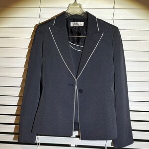 Tahari Black and White Blazer Professional Suit Jacket